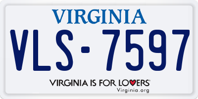 VA license plate VLS7597