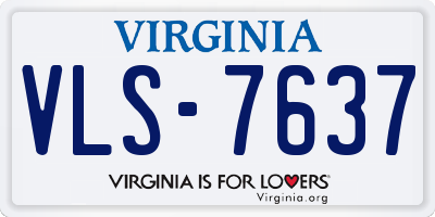 VA license plate VLS7637