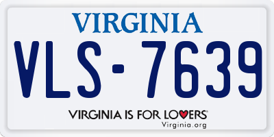 VA license plate VLS7639