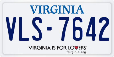 VA license plate VLS7642