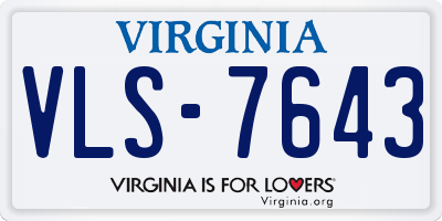 VA license plate VLS7643