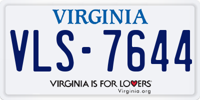 VA license plate VLS7644