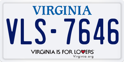 VA license plate VLS7646