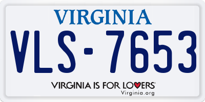 VA license plate VLS7653