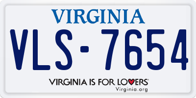 VA license plate VLS7654