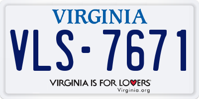 VA license plate VLS7671