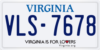VA license plate VLS7678