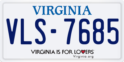 VA license plate VLS7685