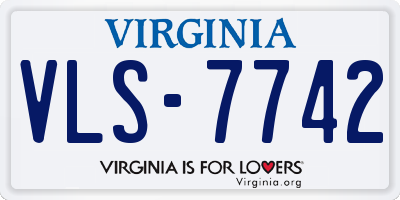 VA license plate VLS7742
