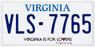 VA license plate VLS7765