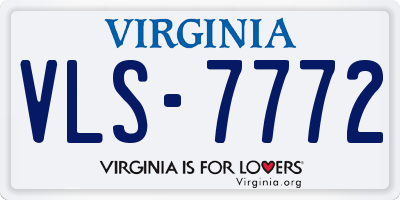 VA license plate VLS7772