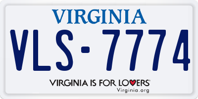 VA license plate VLS7774