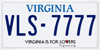 VA license plate VLS7777