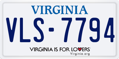 VA license plate VLS7794