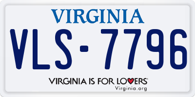 VA license plate VLS7796