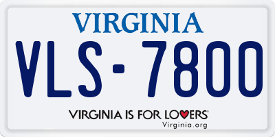 VA license plate VLS7800