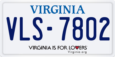 VA license plate VLS7802