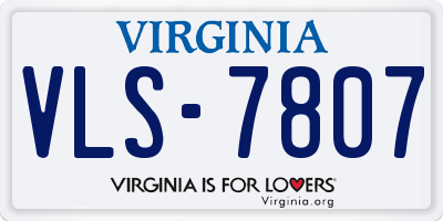 VA license plate VLS7807