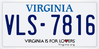 VA license plate VLS7816