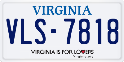 VA license plate VLS7818
