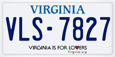 VA license plate VLS7827