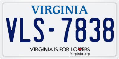 VA license plate VLS7838