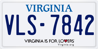 VA license plate VLS7842