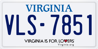 VA license plate VLS7851