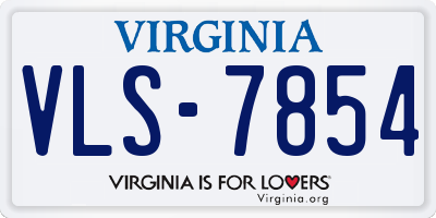 VA license plate VLS7854