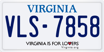 VA license plate VLS7858