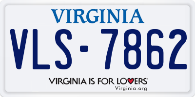 VA license plate VLS7862