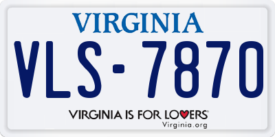 VA license plate VLS7870