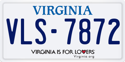 VA license plate VLS7872