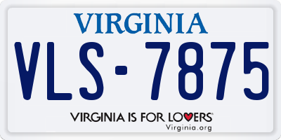 VA license plate VLS7875
