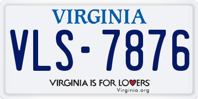 VA license plate VLS7876