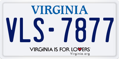 VA license plate VLS7877