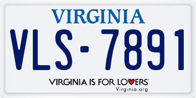 VA license plate VLS7891