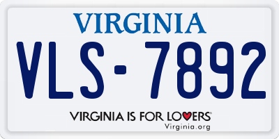 VA license plate VLS7892