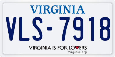 VA license plate VLS7918
