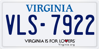 VA license plate VLS7922
