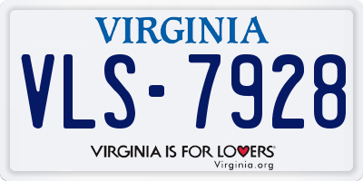 VA license plate VLS7928