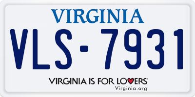 VA license plate VLS7931