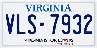 VA license plate VLS7932