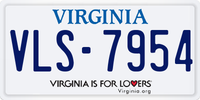 VA license plate VLS7954