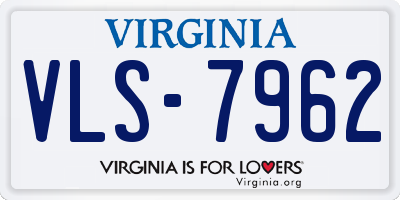 VA license plate VLS7962