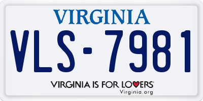 VA license plate VLS7981