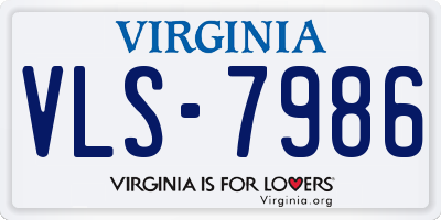 VA license plate VLS7986