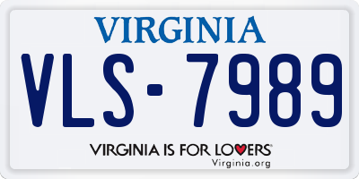 VA license plate VLS7989