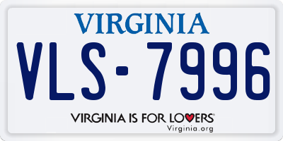 VA license plate VLS7996