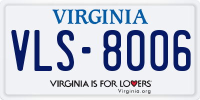 VA license plate VLS8006